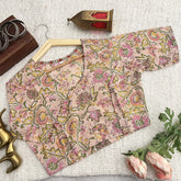 Vriksham Premium Floral Printed Readymade Blouse-Kalamkari Print-Light Pink-VS4521